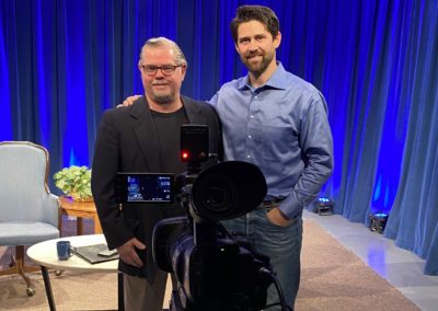 Paul Madsen with Eric Crouch on the Set of KPAO Grow Your Business show